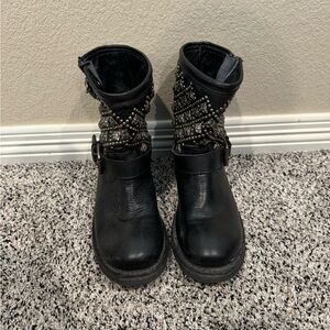 Studded leather booties